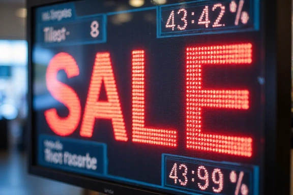 A 'Sale' sign with fluctuating prices, representing dynamic pricing